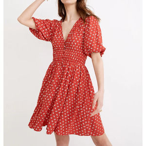 MADEWELL Sophia Mini Dress in Bandana Flower Red {BB41}
